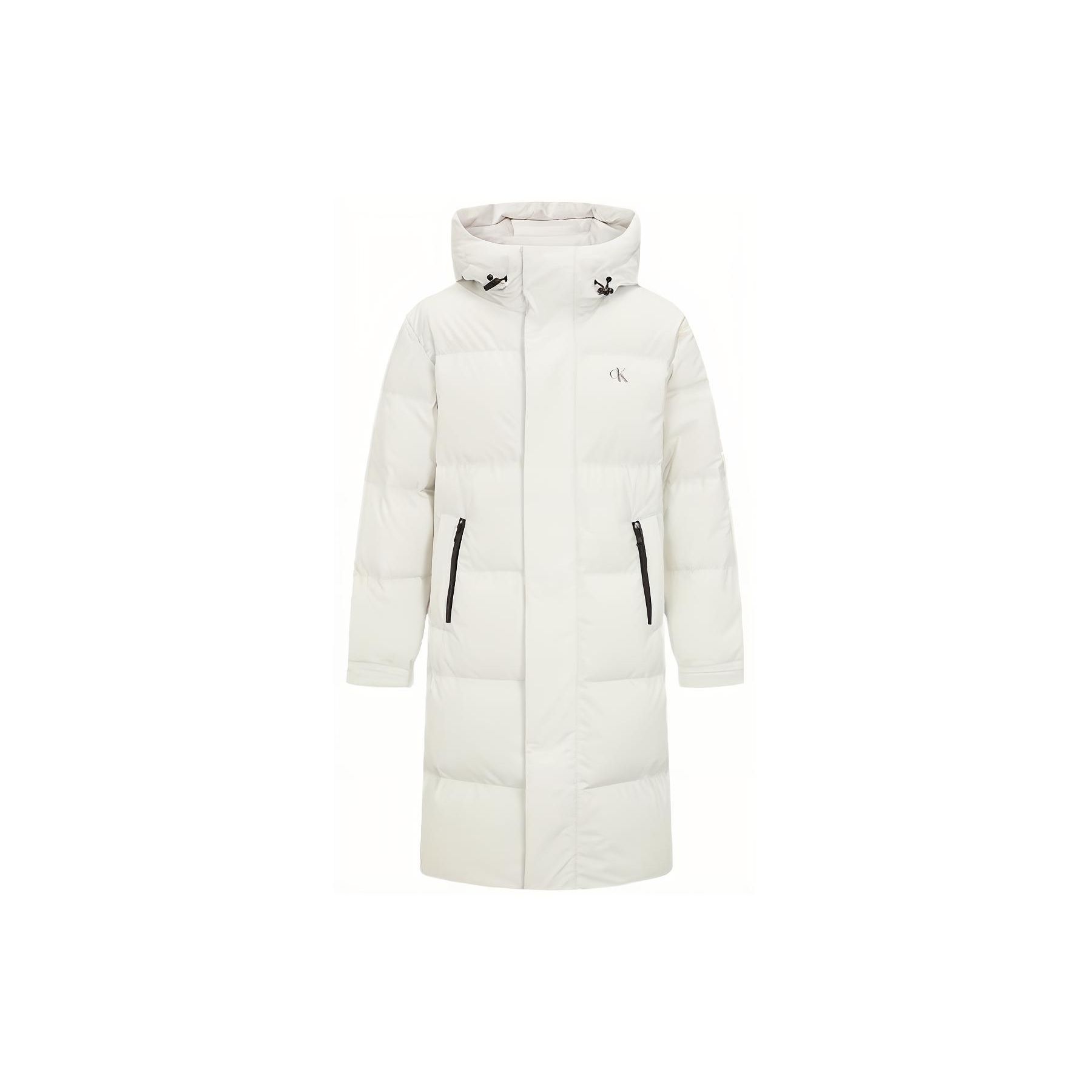 

Calvin Klein Solid Color Outdoor Hooded Mid-Length Warm Down Jacket Unisex Outerwear White J323237-PRF