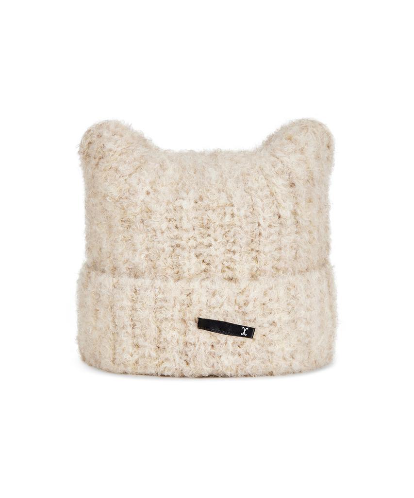 Bajal Safety Pin Square Beanie Cream