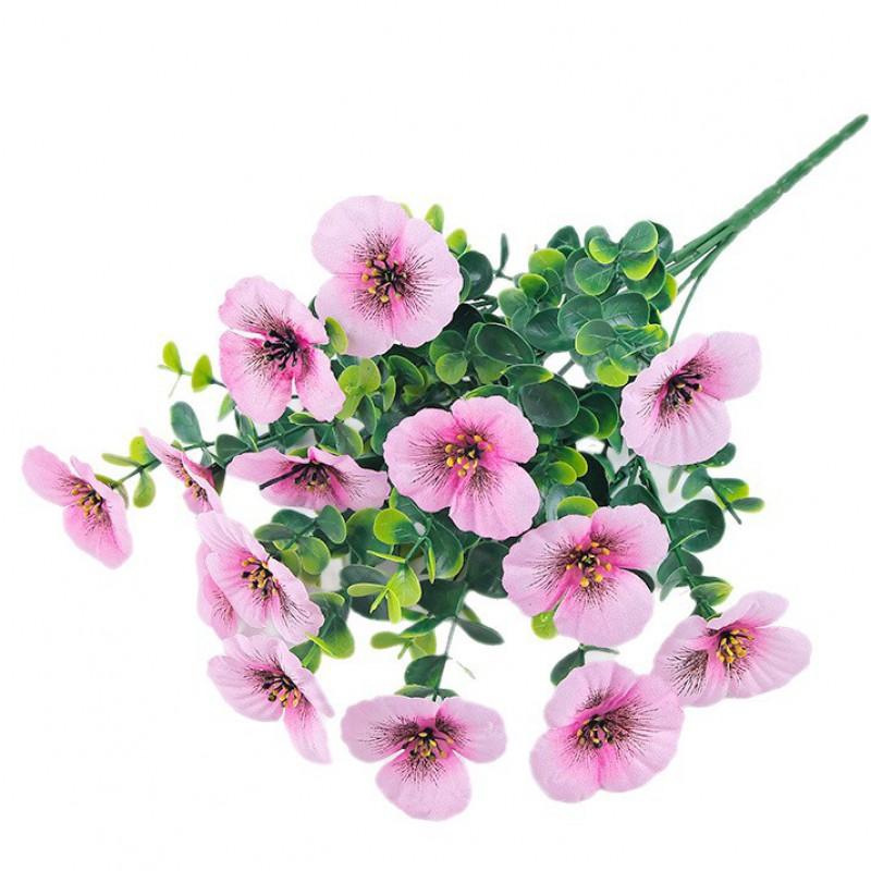 Artificial Eucalyptus Pansy Silk Flower Bouquet Wedding Home Decor Event Pathway Interior Styling