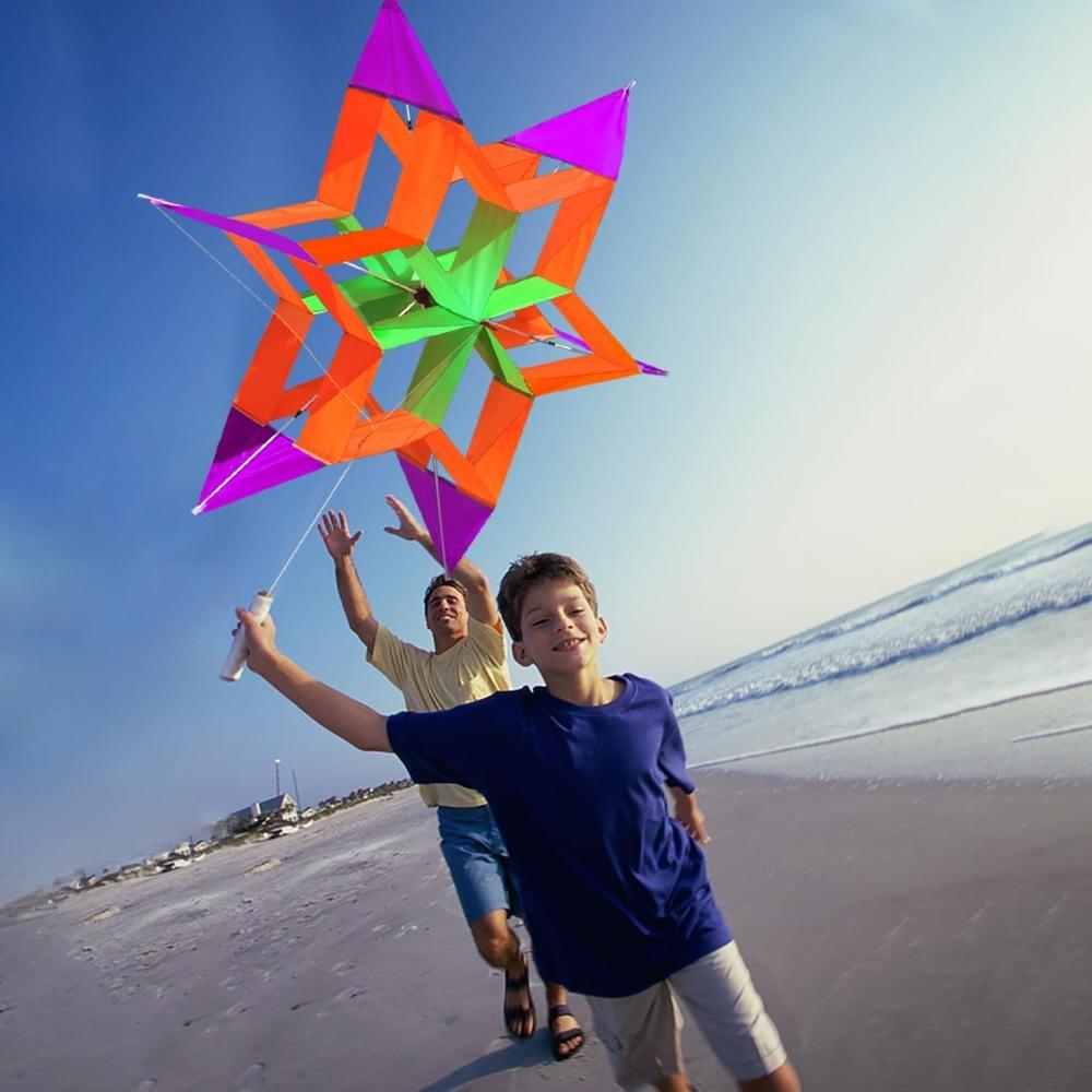 Beautiful 3D Lotus Flower Kite for Kids & Adults Easy To Carry with Flying Line Outdoor Toy for Picnic Beach Park Travel Boys
