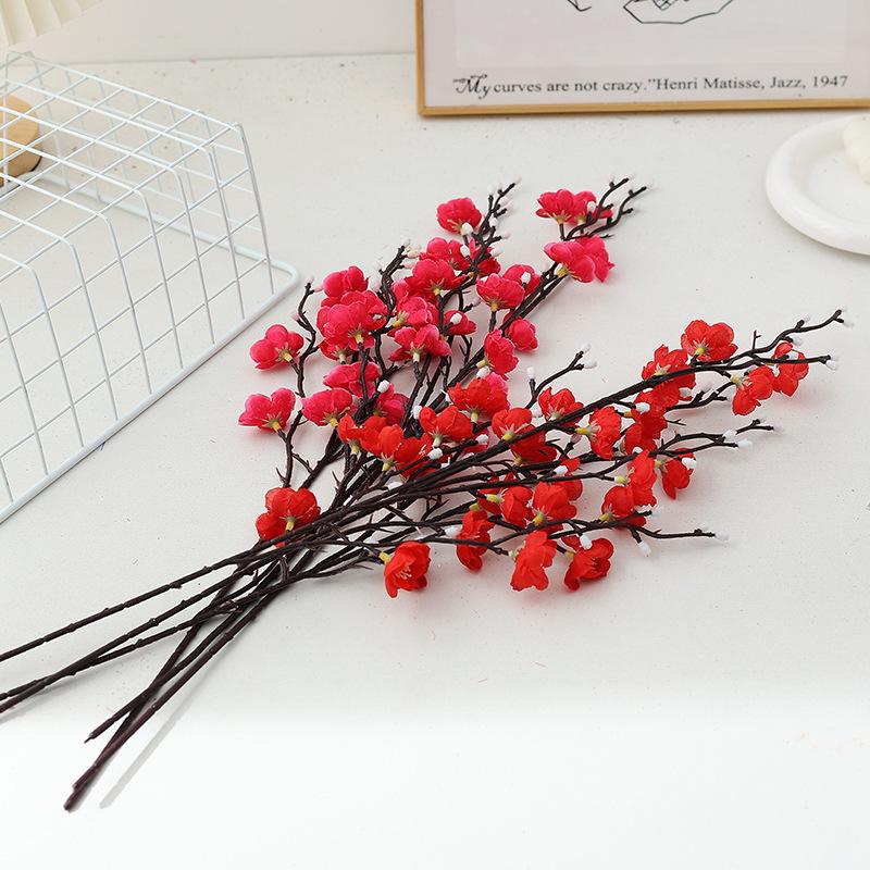 10-Flower Plum Blossom Silk Decor for Home and Living Room