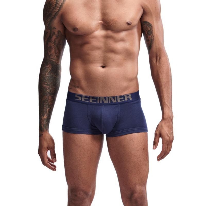New men's high-quality pure cotton flat-angle solid-color underwear business high-quality four-corner men