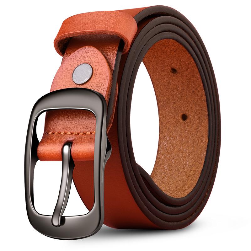 Women's Genuine Leather Pin Buckle Waist Belt - Korean Trendy Style