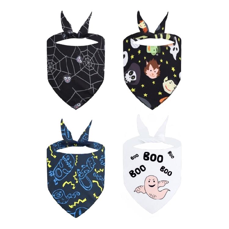

4pcs Lovely Dog Triangles Bib Cats Halloweens Neckerchief Halloweens Dog Clothes for Costume Funny