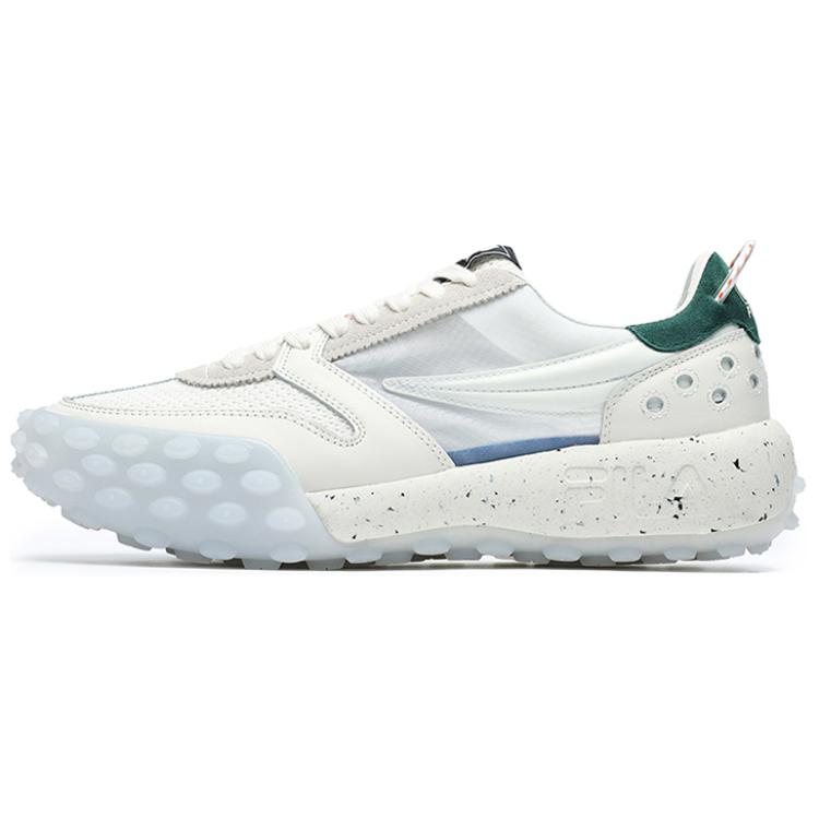 Fila Gara Mesh Fabric Two-Layer Cowhide Suede Leather Casual Sneakers Men Sneakers White F12M223105FSW