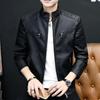 Trendy handsome PU men's locomotive winter slim jacket thickened leather jacket casual leather jacket men's spring and autumn
