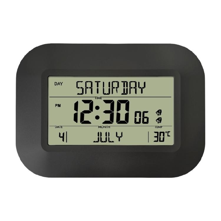 

Contemporary Digital Clock Including Calendar And Temperature Display 2 Alarms Snoozes FunctionLCD Screen Bedsides Clock чорний