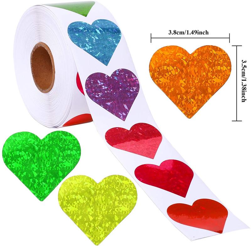 Valentinstag Herz Dekorative Selbstklebende Aufkleber - 500 Stück/Rolle