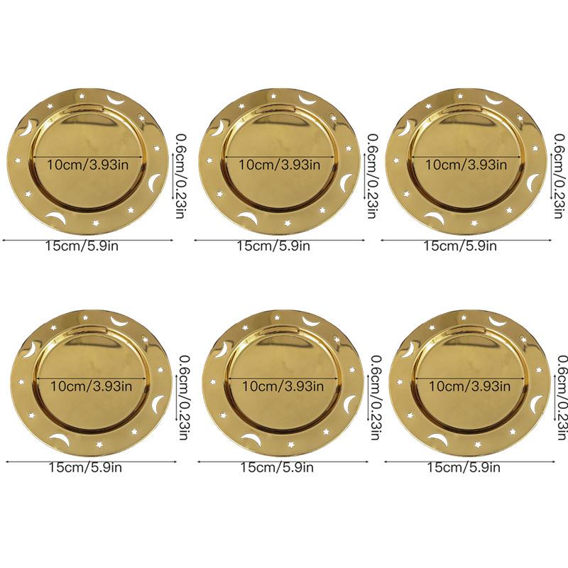 Европейская металлическая тарелка для хранения ювелирных изделий ретро гостиная тарелка для хранения фруктов и закусок тарелка для послеобеденного чая тарелка для торта украшение 6inch 【 15cm 】6 pieces/set