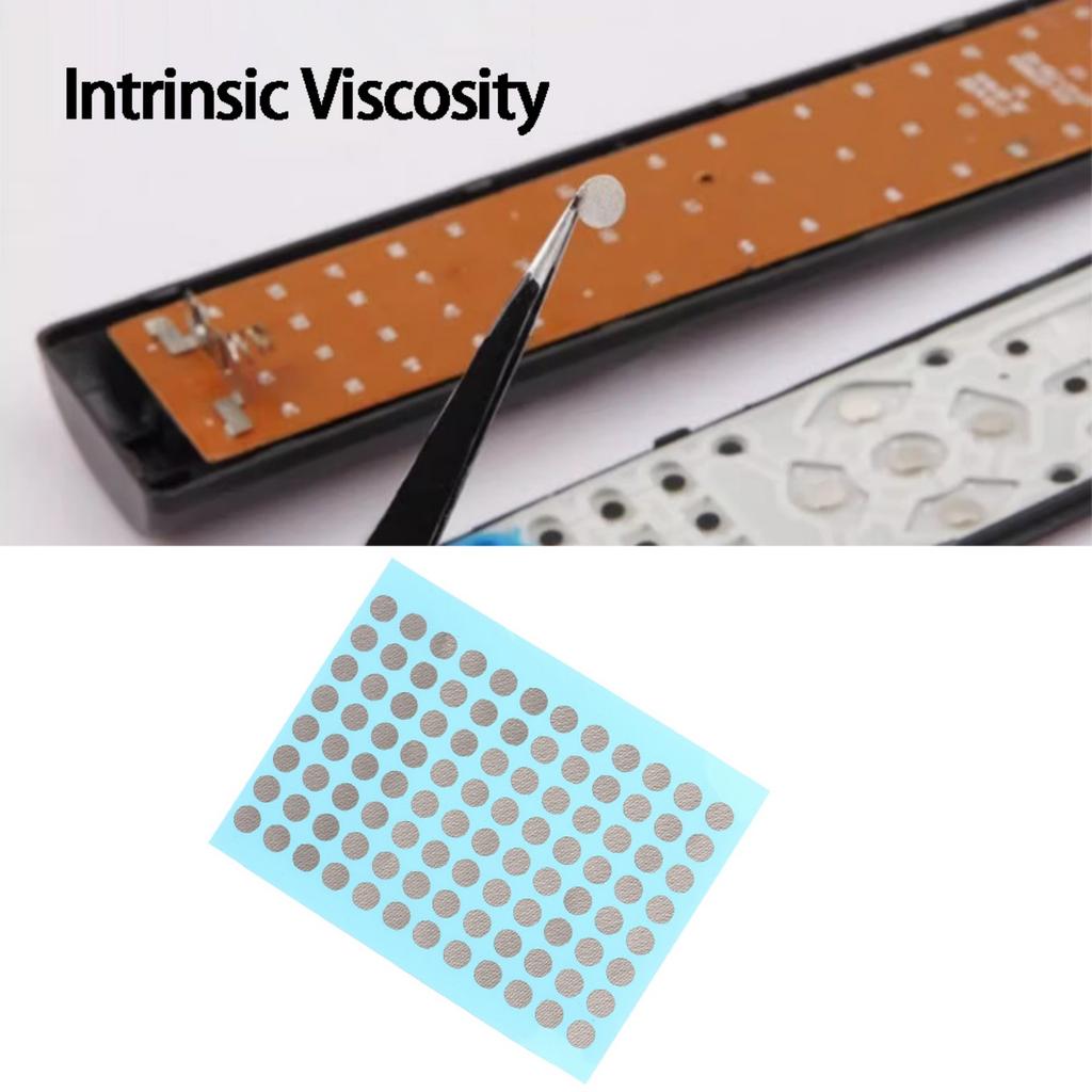 96 PEZZI 6mm Punti Adesivi Conduttivi Nastro per Riparazione Pulsanti Telecomando e Controller Nastro Impermeabile Adatto per Fissaggio Pulsanti