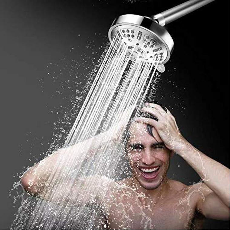 Chrome Rainfall Shower Head 9-in-1 Functions High Pressure Water Saving Easy Installation Modern Design 3-Year Warranty Bathroom