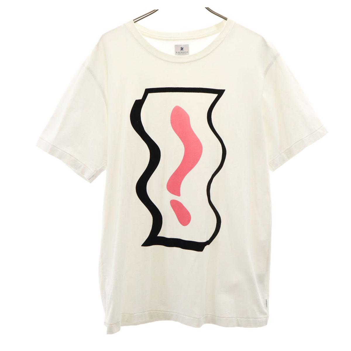 

R.NEWBOLD Short sleeve T-shirt L White Men s Used