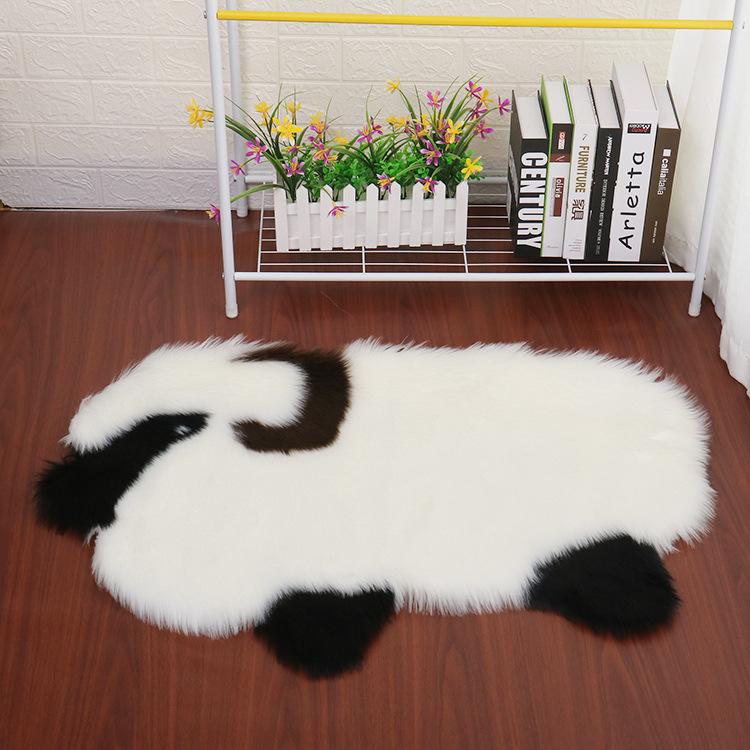 Faux Fur Rug Long-haired Panda Koala Animal-shaped Carpet Mats Living Room Bedroom Rug