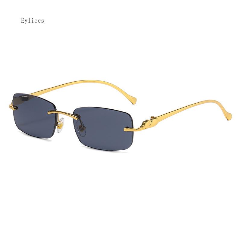 Sunglasses Men  Designer Fashion Rimless Sun Glasses Shades Diamond Cut Lens Ladies Frameless Metal Eye Glasses Gafas