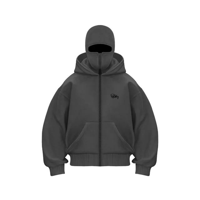 VibeStreet New Autumn Winter Hoodie Mens Loose Hooded Zipper Jacket Gothic Star Fashion Punk Y2k Hip Hop Harajuku Clothing Men Sweatshirts Oversized