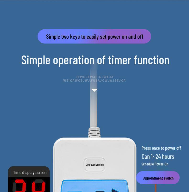 Electric Vehicle Timer Socket: 1-24 Hour Power Control & Overcharge Protection