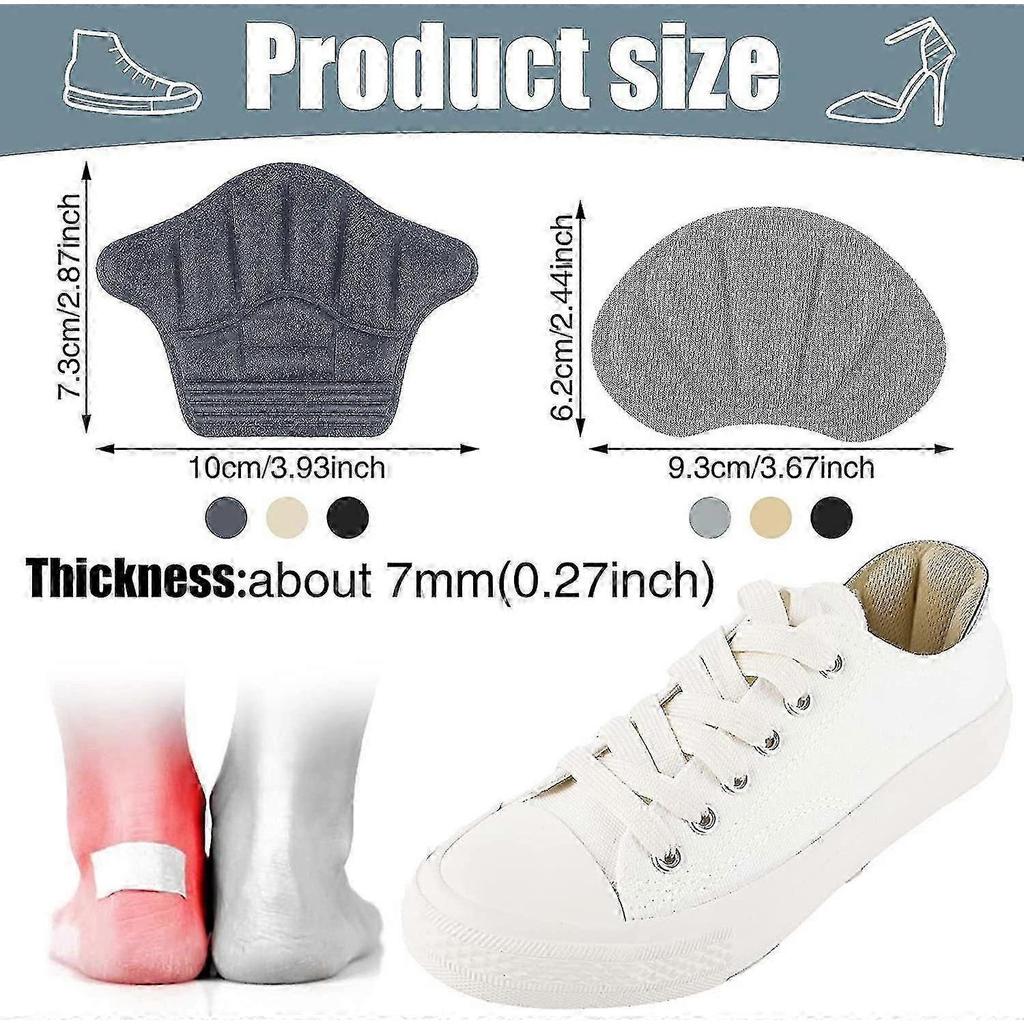 Heel Pads for Shoes, 2 Styles Self-adhesive Non-slip Cushions for Sports and Leather Shoes, High Heels