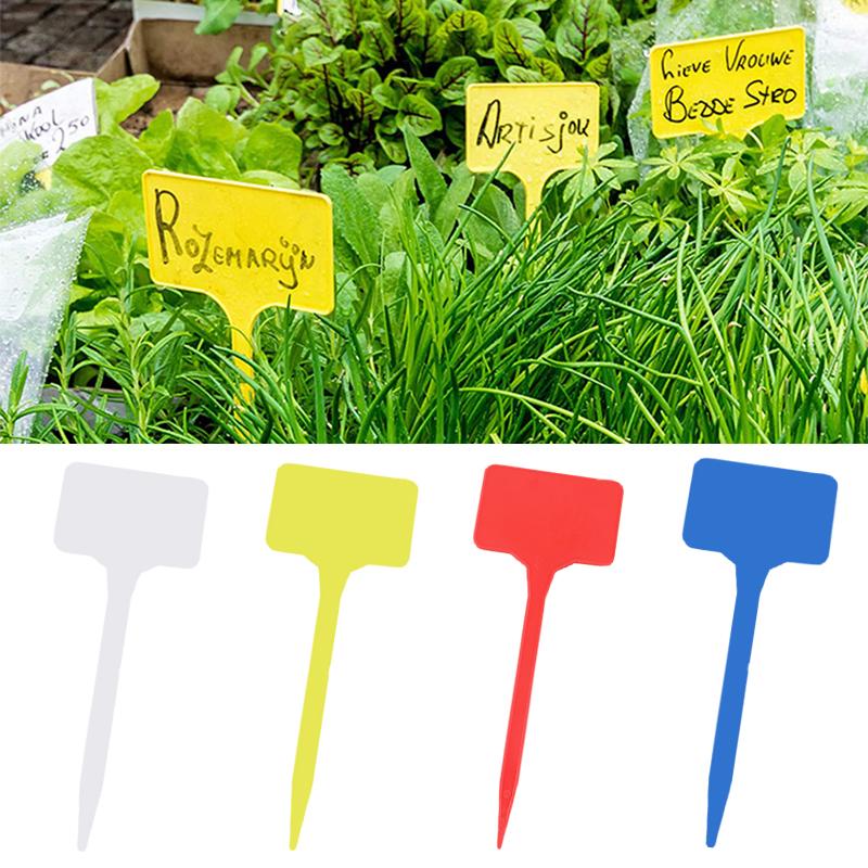 Waterproof T-shaped Plastic Plant Labels Garden Tags Nursery Plant Markers Name Tags for Flower Pots Bonsai Gardening Accessories