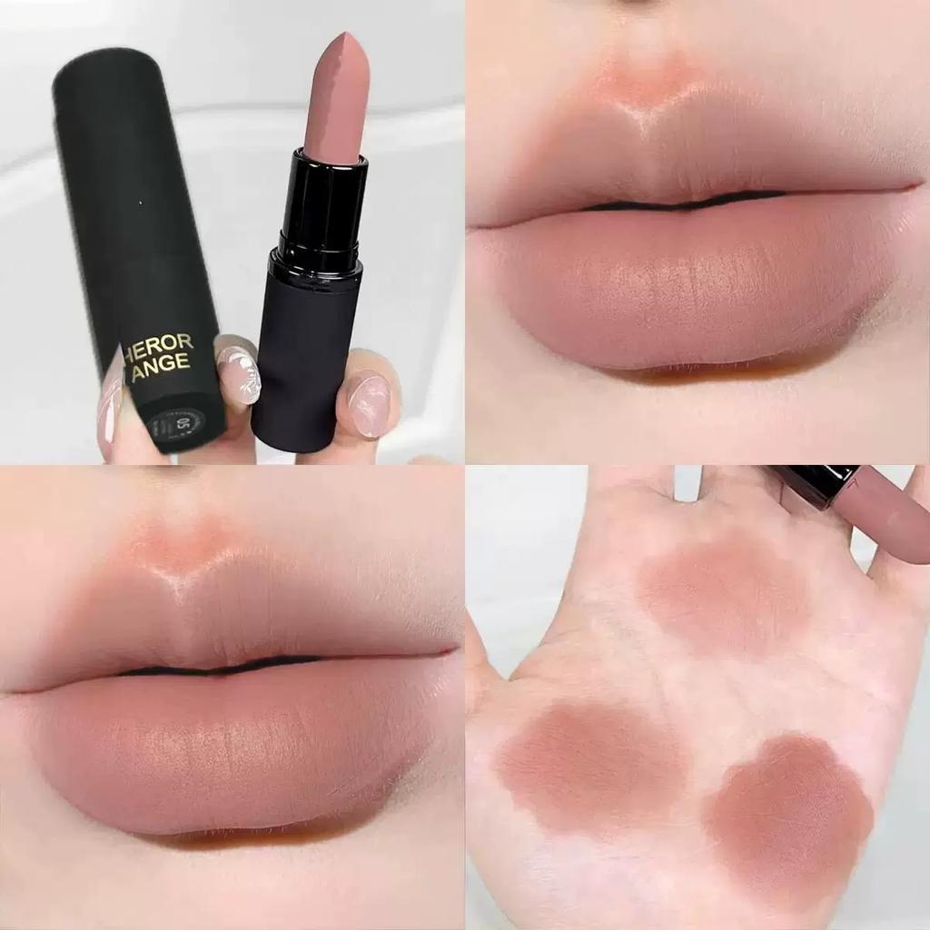 Atmospheric Low-Saturation Aesthetic Nude Coffee Lipstick! Clear, Matte Finish with a Natural, High-End Texture That's Instantly Perfect