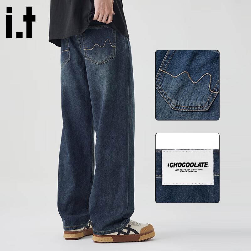 

Мужские американские ретро джинсы из денима свободного прямого кроя 32