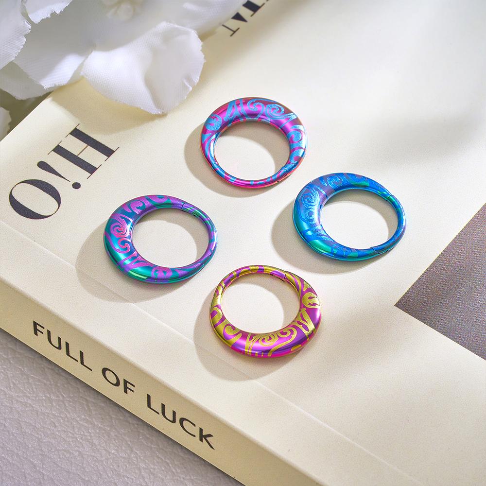 ASTM F136 Titanium Anodizing 16G Septum Hoop Ring Hinged Segment Nose Clicker Tragus Helix Daith Earring Piercing Zircon