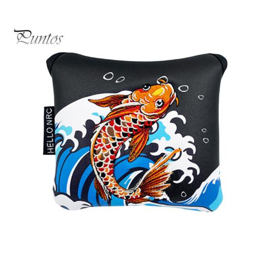 

Чехлы для головок клюшек для гольфа с рисунком карпа, чехол для паттера для гольфа с магнитной застежкой, защитный чехол для клюшек для гольфа, подарок для любителей гольфа чёрный