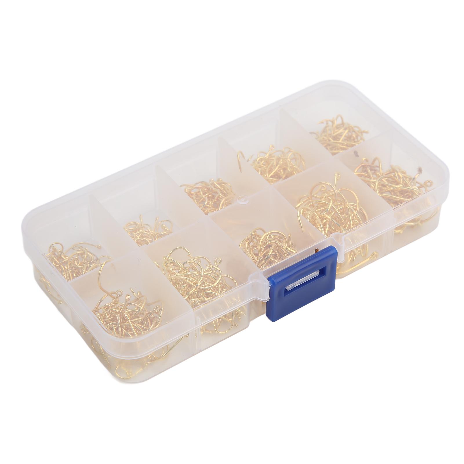 

Набор рыболовных крючков 500 шт. Углеродистая сталь Одинарный круглый рыболовный крючок Крючки для ловли нахлыстом Карповые крючки Золотой