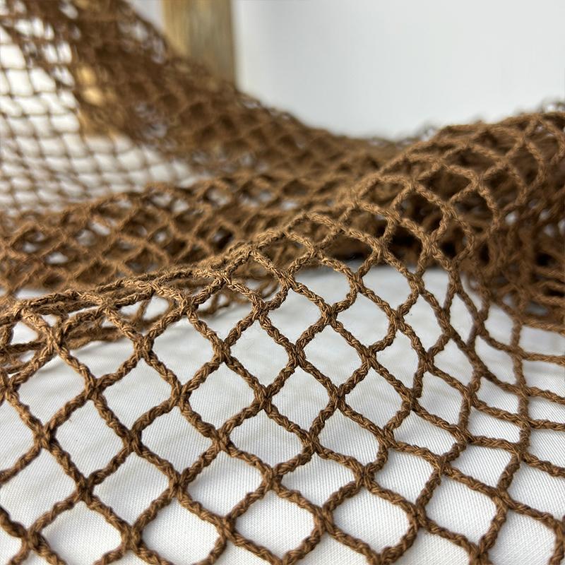 50x150cm Diamond Shaped Cotton Linen Mesh Sheer Fishnet Fabric Handmade DIY Jacket Designer Apparel Luxury Textile Material