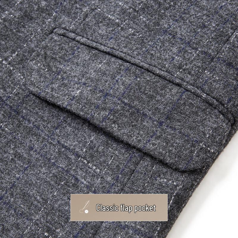 Men's Business Casual Mid-Length Wool Blend Overcoat