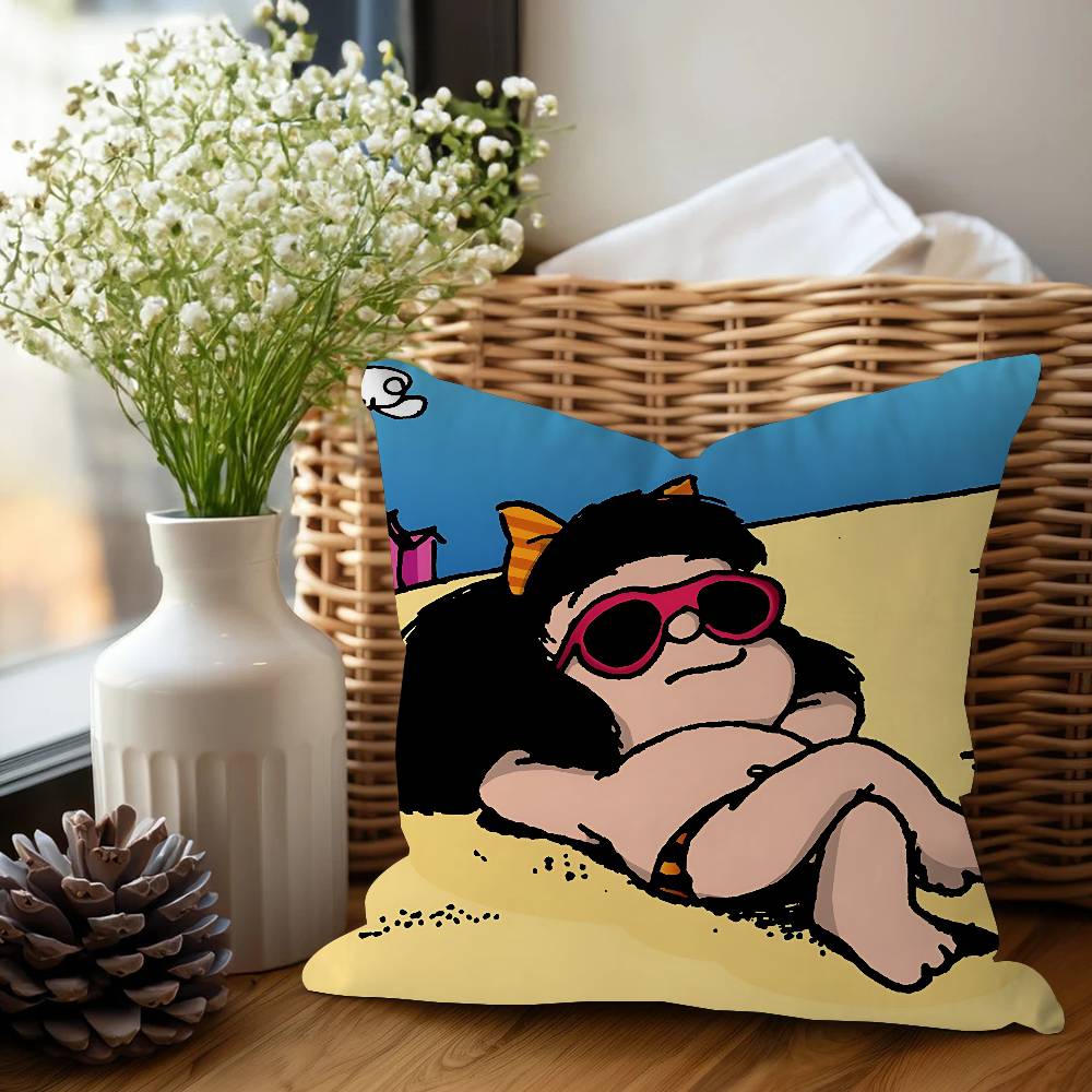 Mafalda Personalized Picture Text Home Decorative Pillows Household Gifts 45x45cm