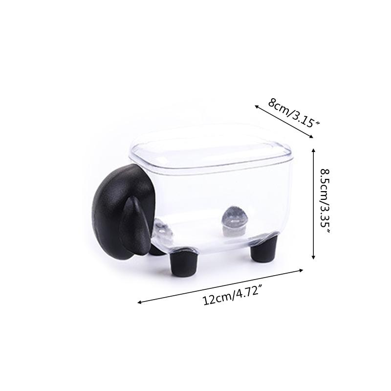 Clear Sheep Qtip Dispenser Desk Organizer for Cosmetic Pads Cotton Swabs Paper Clips Pushpins Hair Ties Dental Flossers