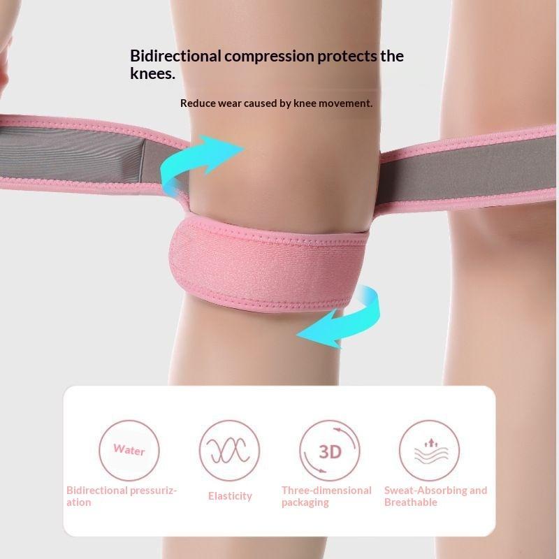 Lightweight Breathable Knee Patella Support Adjustable Dual Strap Silicone Pad for Travel Walking Daily Joint Care