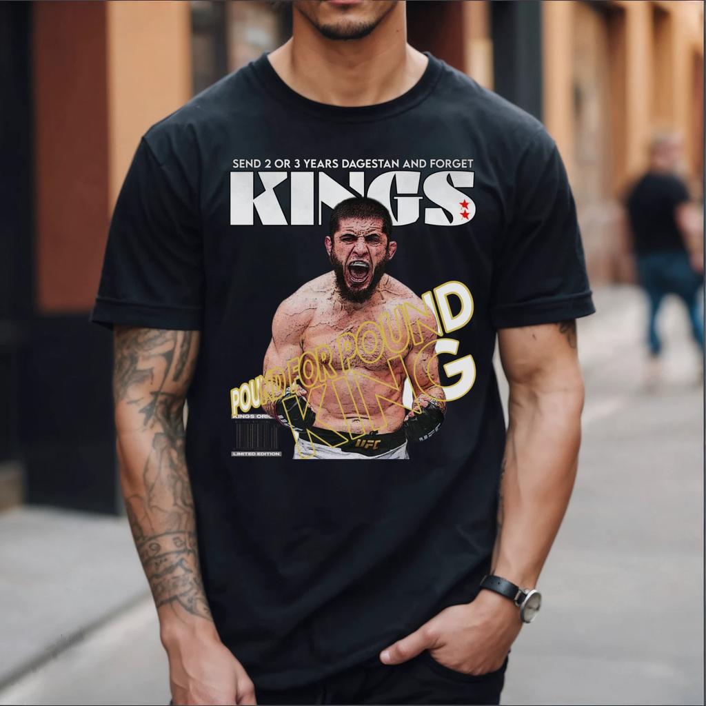 T-shirt Grafica Islam Makhachev, Maglietta per Fan UFC, Maglietta Unisex in Cotone Pesante