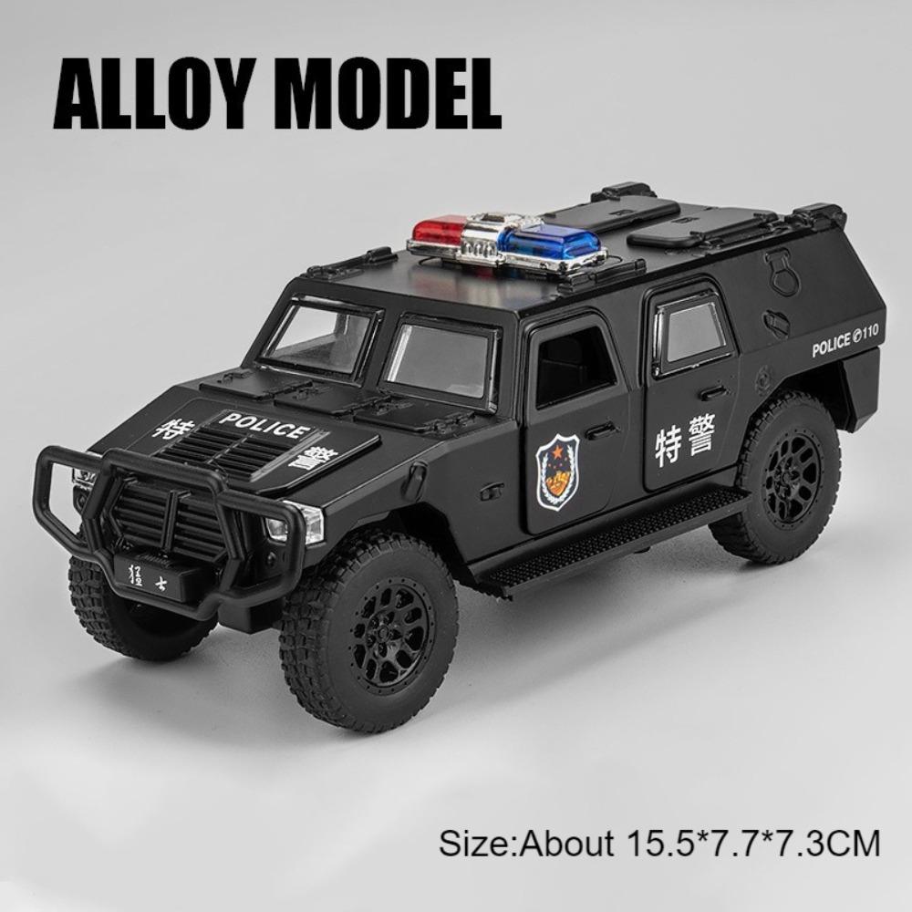 1:32 DongFeng MengShi Honda Accord Police Car Model Toy Metal Diecast Pull Back Doors Opend Vehicles Models Boys Holiday Gifts