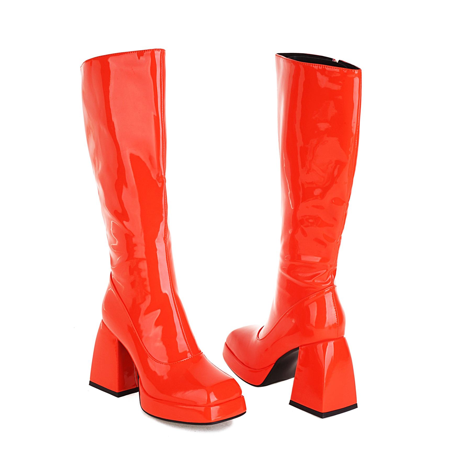 

Женские ботильоны на высоком каблуке осень и зима новые водонепроницаемые на платформе на толстом каблуке больших размеров однотонные средней высоты ботинки 43