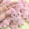 Rabbit Plush Toy Keychain Fluffy Sweetheart Pink Cartoon Keychain Cute Stuffed Toy Couple Keychain Backpack Car Key Pendant