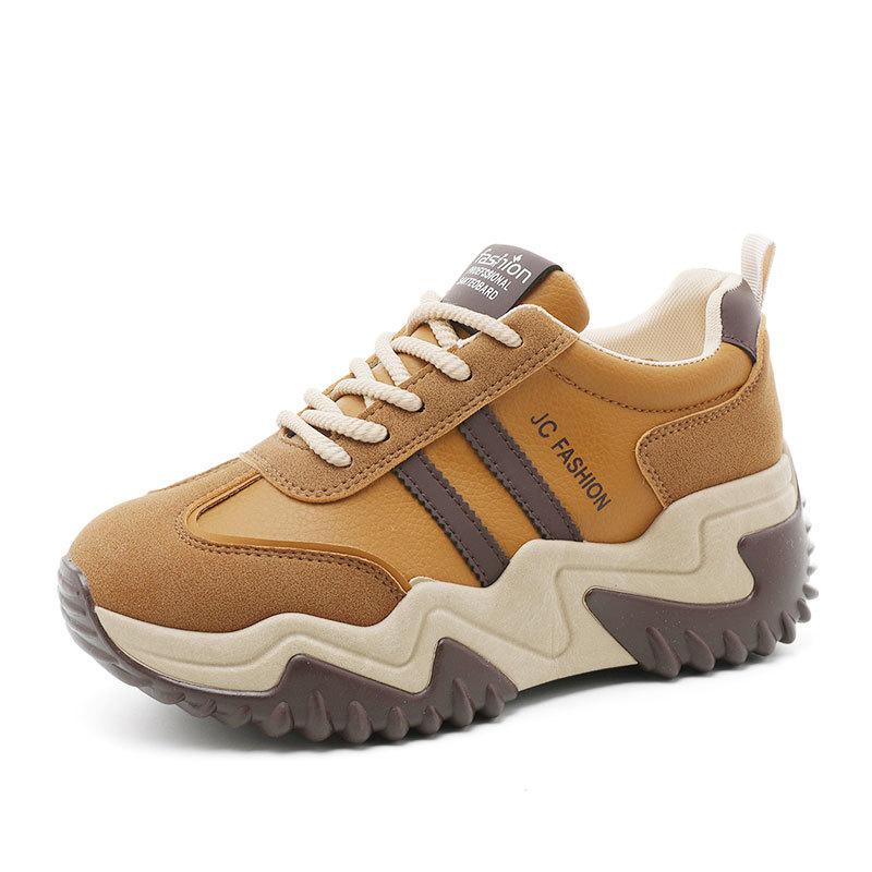 High-end Internal High-end Autumn Dad Shoes Korean Casual Shoes Sneakers Thick Sole Color-blocking and Breathable Women