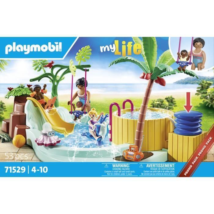 PLAYMOBIL 71529 Vacanciers avec piscine et bain à bulles - My Life - Dès 4 ans - Jeu de rôle créatif