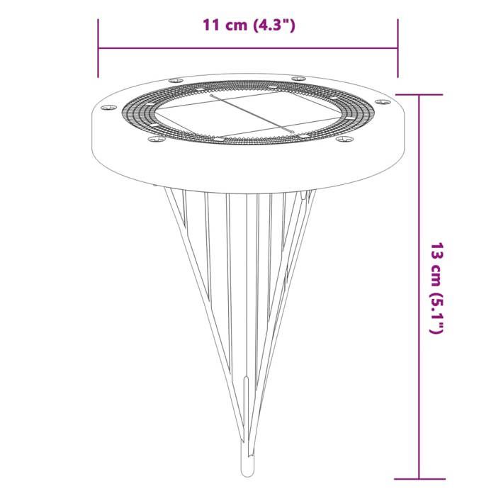 VidaXL Lampes solaires de sol et piquets de sol extérieur 12 pcs, éclairage solaire au sol, éclairage de paysage solaire à 4008203