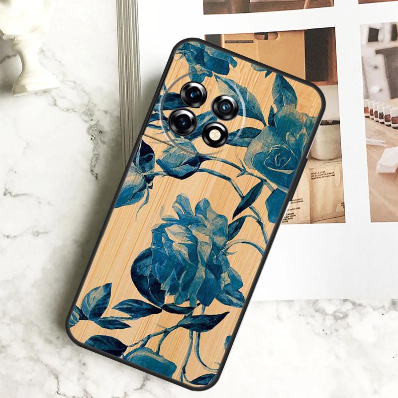 Tree Flower Bamboo Wood Case For OnePlus 12 12R 11 9 10 Pro 10R 9R 8T 10T Nord 3 CE 2 Lite 2T N10 N20 N30 CE4 Cover