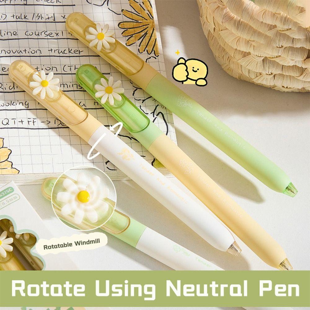 

4PCS 0.5mm Black Ink Neutral Pen Rotate Using Writing Tool High Quality Gel Pen Students 02