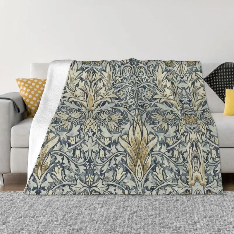William Morris Deer Throw Blanket Sofa Fleece Warm Flannel Textile Pattern Blankets for Bedding Car Couch Bedspreads