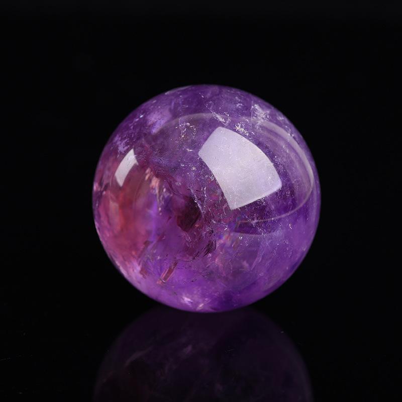 1Pc Natural Brazil Amethyst Ball Raw Stone Polished Crystal Feng Shui Ornament Mineral Decor