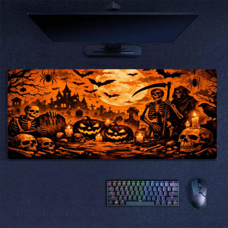 Pumpkin Happy Halloween Color Mouse Pad Large Gaming Table Cushion Non-slip Laptop Tablet Big Mousepad XXL Mat Mini PC Playmat With Lock edge