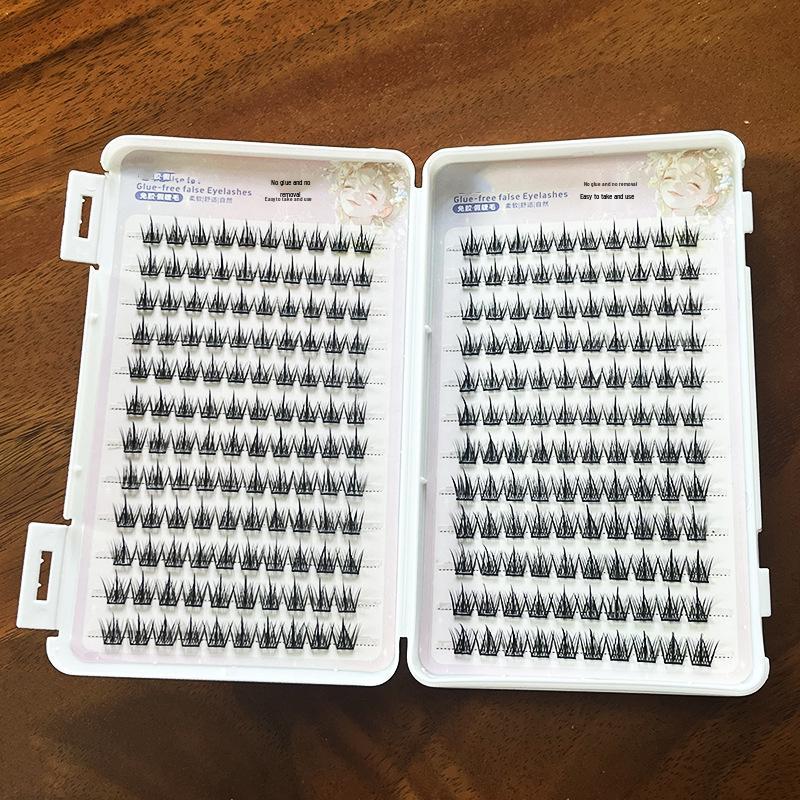 Adhesive-Free Large-Capacity Sunflower Eyelash Set: Natural Three-Step, Slanted Flying Barbie Lashes