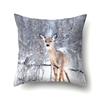 Polyester Pillowcase Automobile Decoration Home Printed Deer Pillowcase Waist Cushion Cover Car Cushion Head Cushion Cover