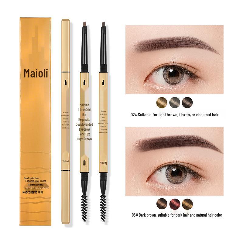 Ultra-Fine 3D Smudge-Proof Double-Ended Eyebrow Pencil with Triangle Tip