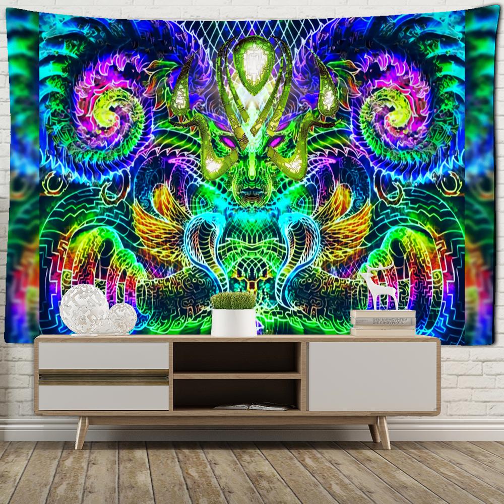 Psychedelic Eyes Tapestry Wall Hanging Witchcraft Abstract Colorful Dark Dormitory Grim Reaper Hippie Tapiz Art Home Decor