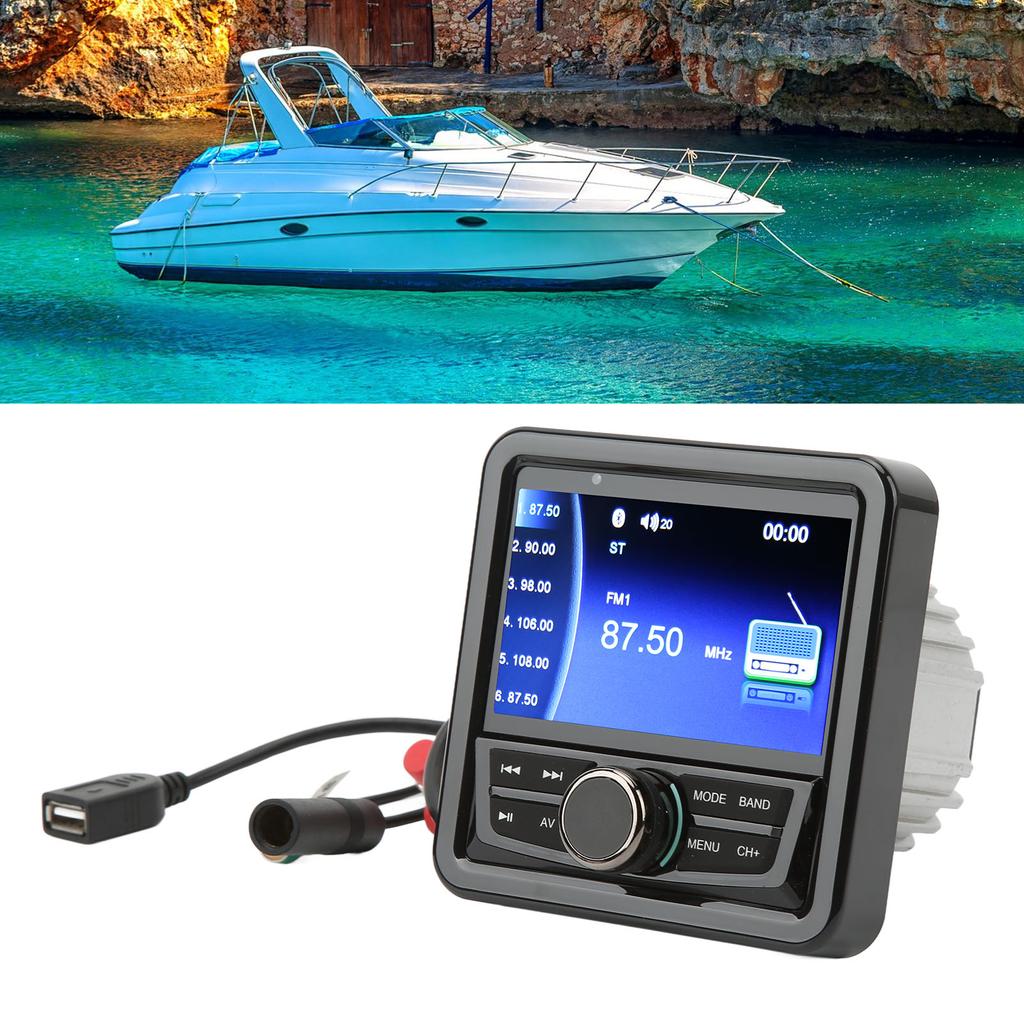 Marine Radio Stereo Anti Interference Bluetooth Media Receiver  SUB Output Waterproof Bluetooth for Yachts Vehicles Trucks