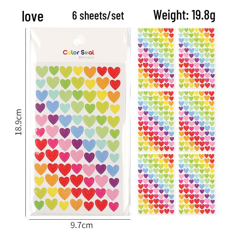 Frische & Lustige Herz- und Stern-Dekoraufkleber (6 Blätter)